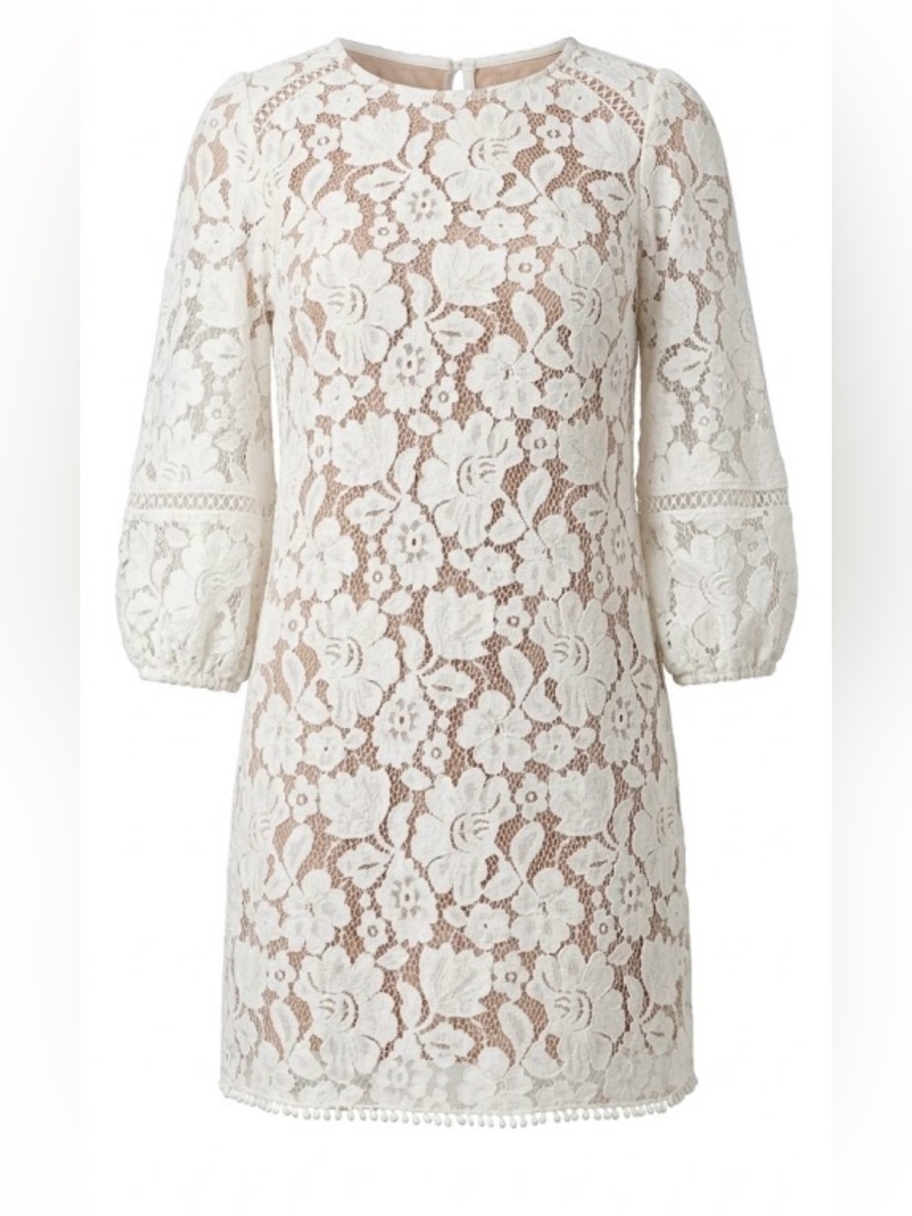 Vince Camuto Cream Floral Lace Dress